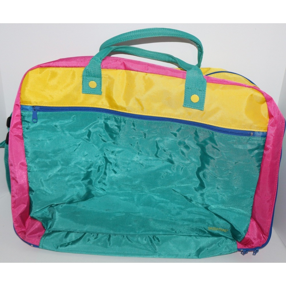Vintage 90's Sassafras Colorblock Bag Kids On the Go Nylon Travel Gym Tote